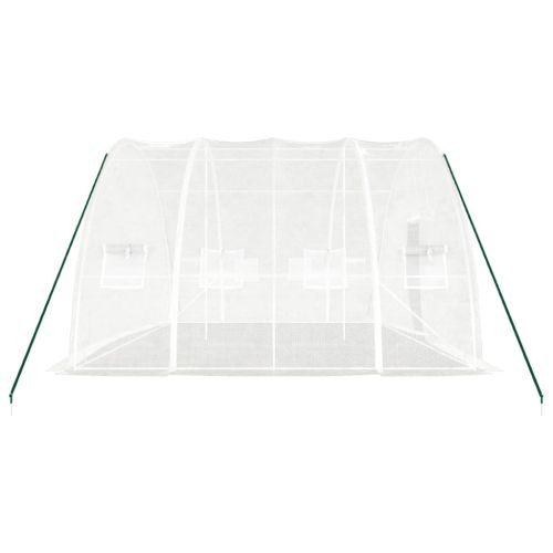 Оранжерия със стоманена рамка, бяла, 24 м², 6x4x2,85 м