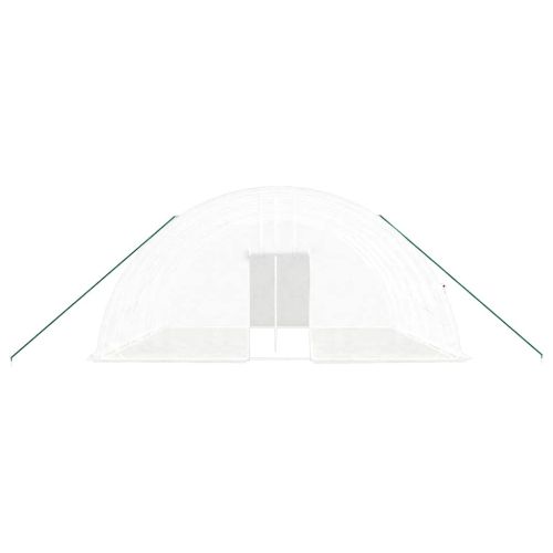 Оранжерия със стоманена рамка бяла 36 м² 6x6x2,85 м