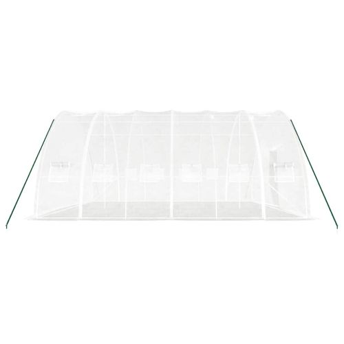 Оранжерия със стоманена рамка бяла 36 м² 6x6x2,85 м