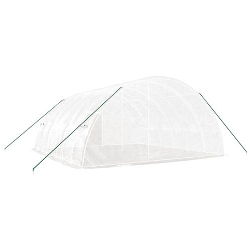 Оранжерия със стоманена рамка бяла 36 м² 6x6x2,85 м