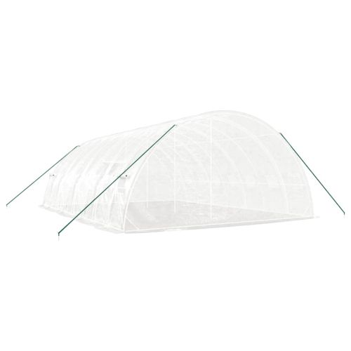 Оранжерия със стоманена рамка бяла 48 м² 8x6x2,85 м