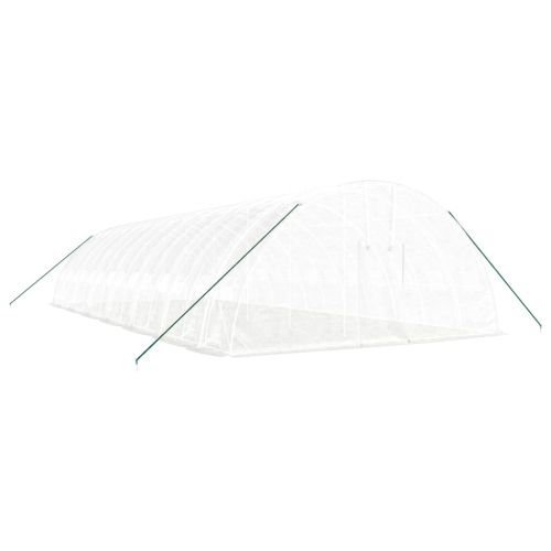 Оранжерия със стоманена рамка бяла 84 м² 14x6x2,85 м