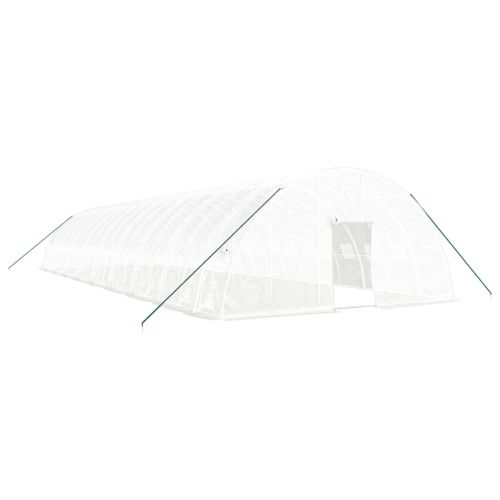 Оранжерия със стоманена рамка бяла 108 м² 18x6x2,85 м