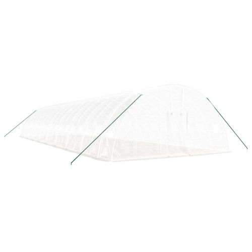 Оранжерия със стоманена рамка бяла 108 м² 18x6x2,85 м