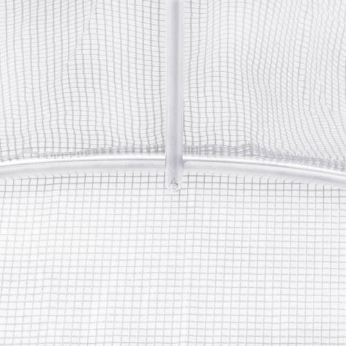 Оранжерия със стоманена рамка бяла 120 м² 20x6x2,85 м