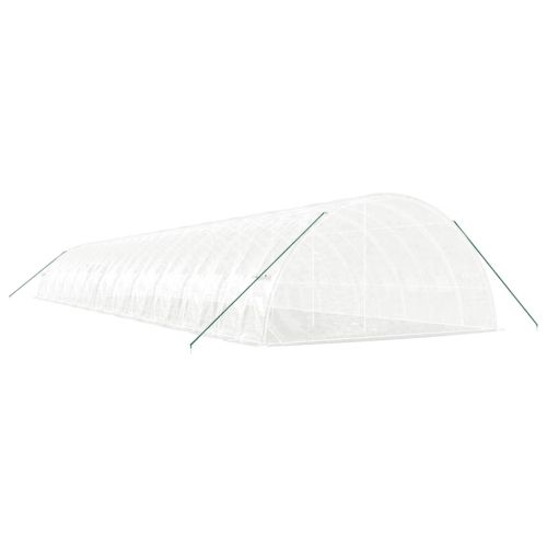 Оранжерия със стоманена рамка бяла 144 м² 24x6x2,85 м