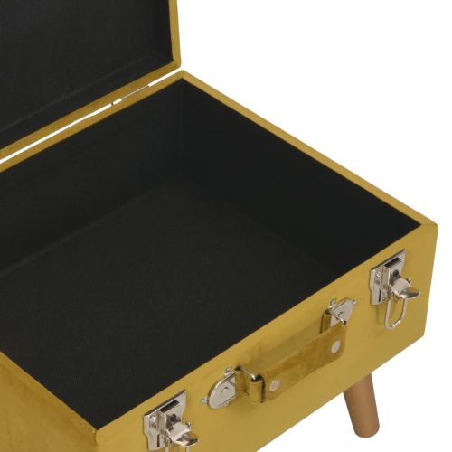 Табуретка за съхранение, 40 см, горчица жълто, кадифе