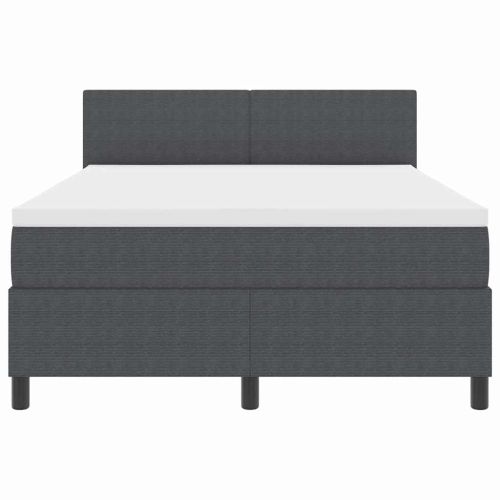 Легло с пружинирана основа Тъмен сив и бял 160 x 200 cm