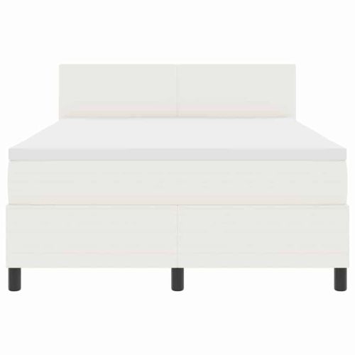 Легло с пружинирана основа Слонова кост и бяло 160 x 200 cm