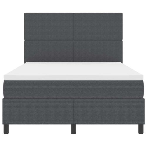Легло с пружинирана основа Тъмен сив и бял 140 x 190 cm
