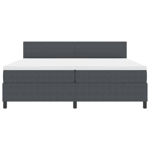 LED кутия за пружини с легло Тъмен сив и бял 200 x 200 cm