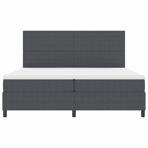 LED кутия за пружини с легло Тъмен сив и бял 200 x 200 cm