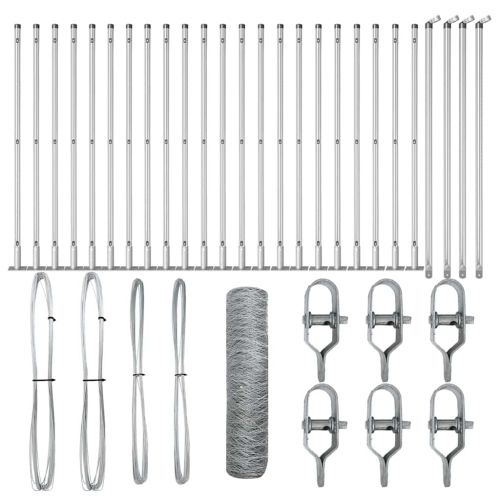 Стълб за ограда. Сребрист 50 x 0,5 м (50 мм мрежа) Стомана