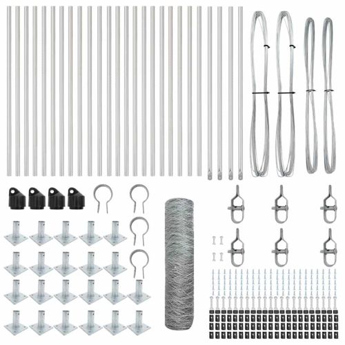 Стълб за ограда. Сребрист 50 x 0,5 м (50 мм мрежа) Стомана