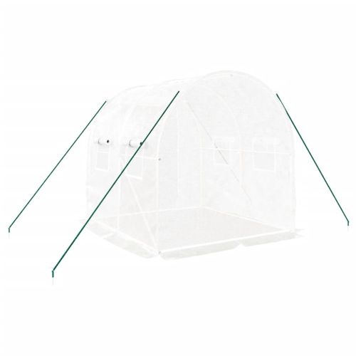 Оранжерия със стоманена рамка бяла 4 м² 2x2x2 м