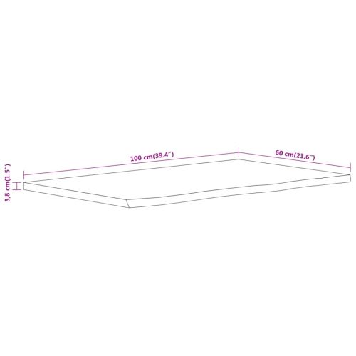 Плот за баня, 100x60x3,8 см, правоъгълен, масивно дърво акация