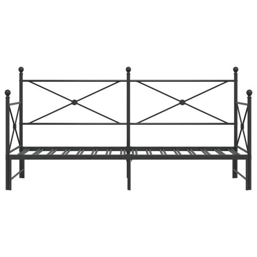 Дневна спалня с багажник без матрак Черно 75x190 cm Стомана