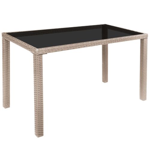 Градински комплект с възглавници, 5 части, бежов полиратан