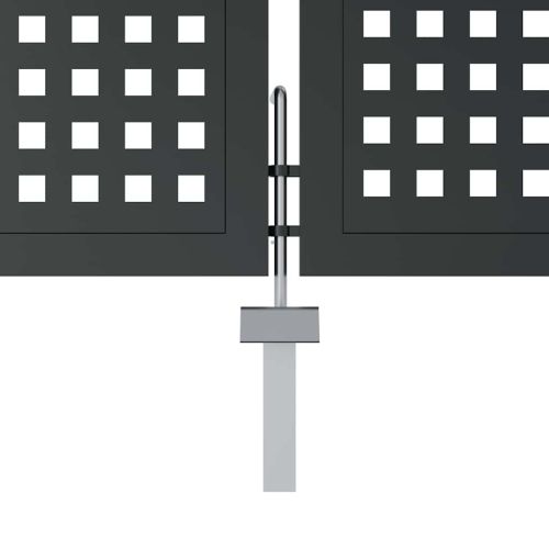 Градинска порта, антрацит, 400x125 см, стомана