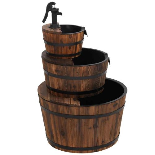 Воден фонтан с помпа 60x60x94 см масивна ела