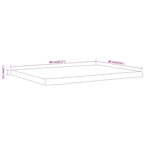 Плот за баня, 80x60x2,5 см, правоъгълен, масивно дърво акация