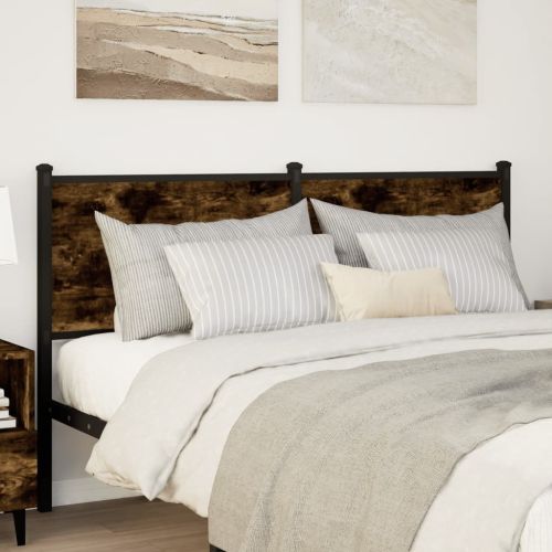 Резервна табла за легло, опушен дъб, 150 см, инженерно дърво и стомана