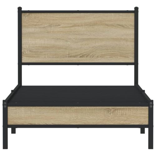 Метална рамка за легло, без матрак, сонома дъб, 90x190 см