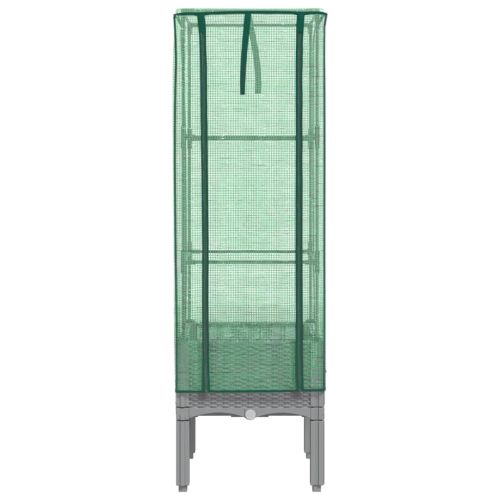 Повдигнато легло с оранжерия калъф, ратанов вид, 40x40x140 см