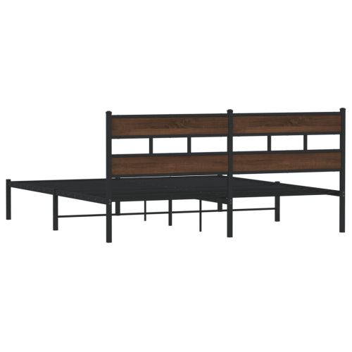 Рамка за легло, без матрак, с табла, кафяв дъб, 190x200 см