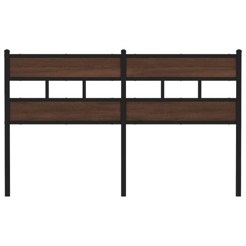 Резервна табла за легло, кафяв дъб, 140 см, стомана и инженерно дърво