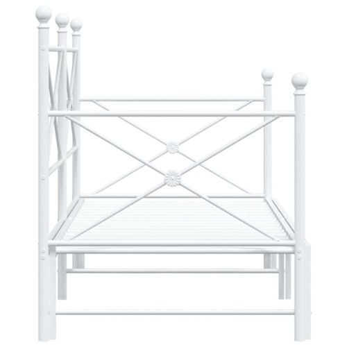 Дневна спалня с багажник без матрак Бяла 80x200 cm Стомана