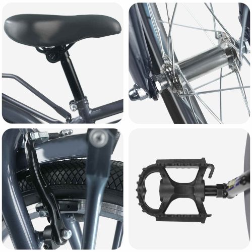 Детски Велосипед 18 инча за 5-7 години Тъмен сив