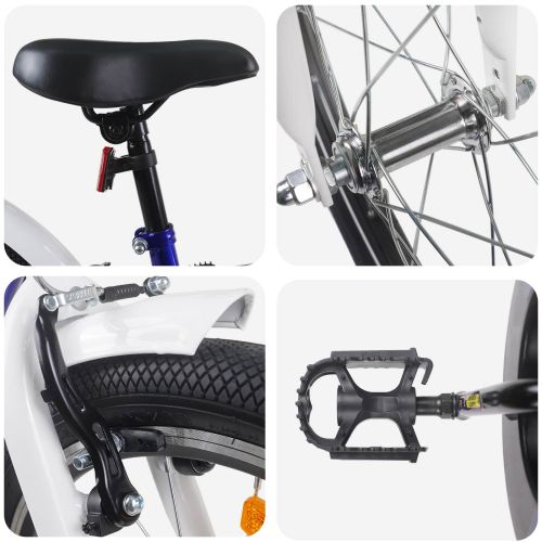 Детски Велосипед 20 инча за 6–11 години Синьо и Бяло