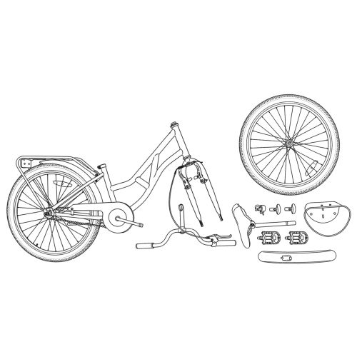 Детски Велосипед 24 инча за деца на възраст 8-12 години Черно