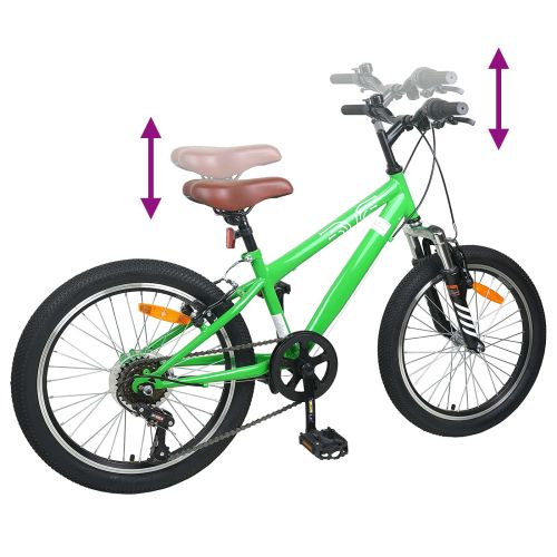 Kids Mountain Bike 20 инча 6-Speed за 5-8 години Зелен