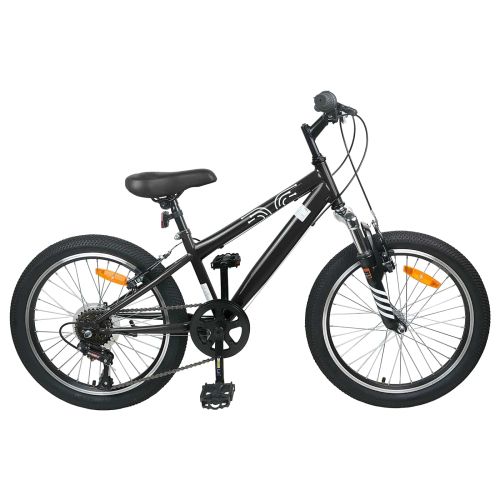 Kids Mountain Bike 20 инча 6-Speed за 5-8 години Черно