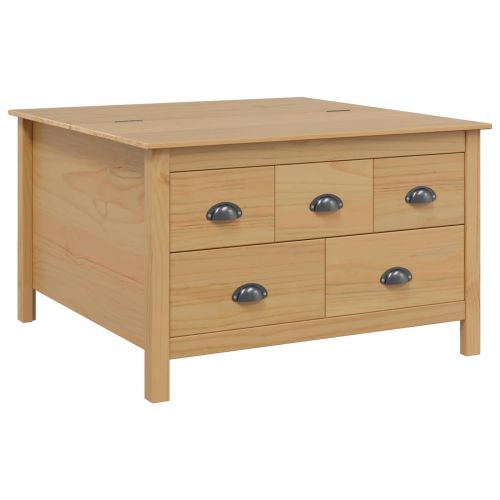 Масичка за кафе Меден кафяв 79.5 x 79.5 x 49 см Солиден бор