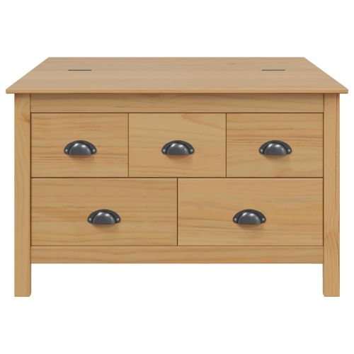 Масичка за кафе Меден кафяв 79.5 x 79.5 x 49 см Солиден бор