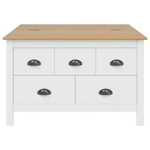 Масичка за кафе Бяло и медено кафяво 79.5 x 79.5 x 49 см