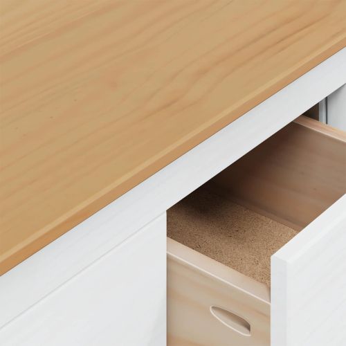 Масичка за кафе Бяло и медено кафяво 79.5 x 79.5 x 49 см