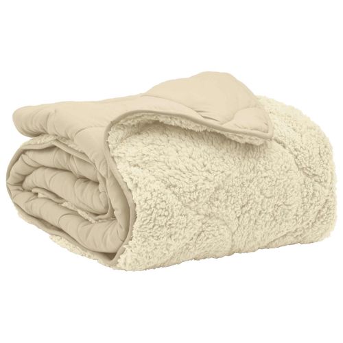 Летен юрган Крем 135 x 200 cm Микрофибър и тедди флийс