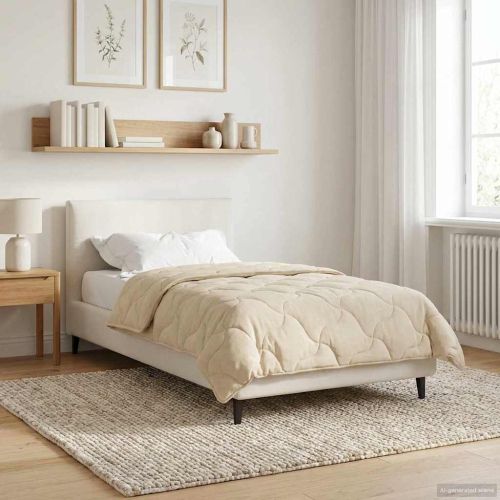 Зимен юрган Крем 135 x 220 см Микрофибър и тедди флийс