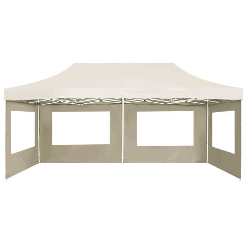 Професионална сгъваема шатра + стени алуминий 6х3 м кремава