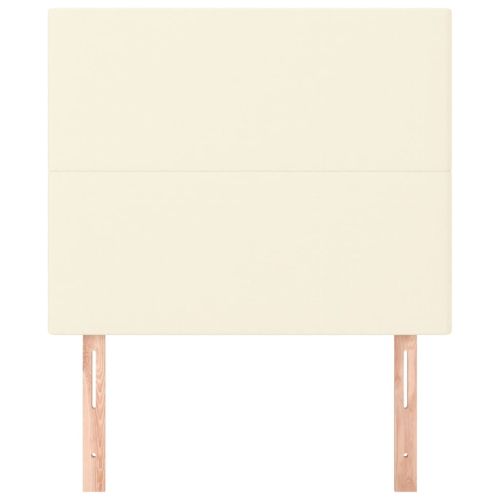 Табла за легло, кремава, 100x5x118/128 см, изкуствена кожа
