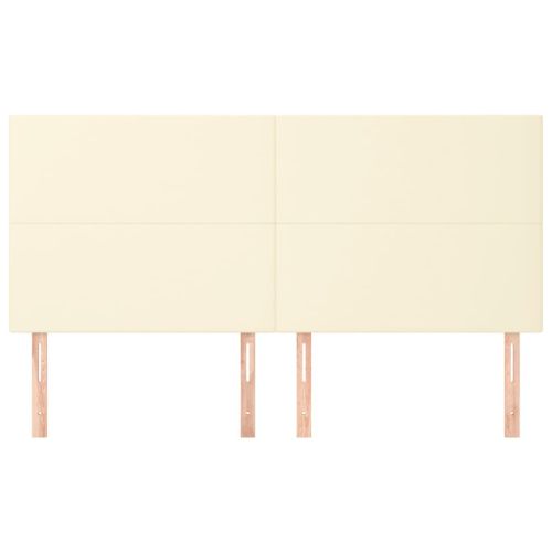 Табла за легло, кремава, 200x5x118/128 см, изкуствена кожа