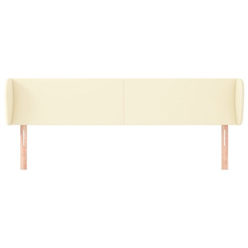 Горна табла с уши, кремава, 203x23x78/88 см, изкуствена кожа