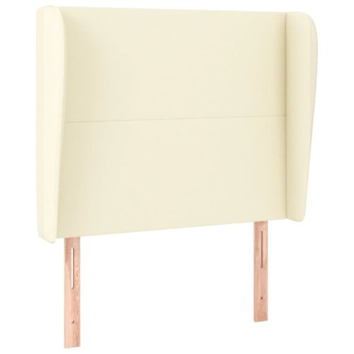 Горна табла с уши, кремава, 103x23x118/128 см, изкуствена кожа