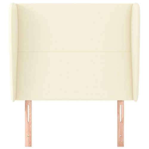 Горна табла с уши, кремава, 103x23x118/128 см, изкуствена кожа