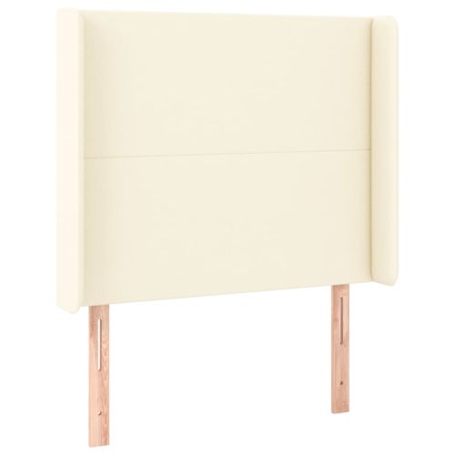 Горна табла с уши, кремава, 103x16x118/128 см, изкуствена кожа