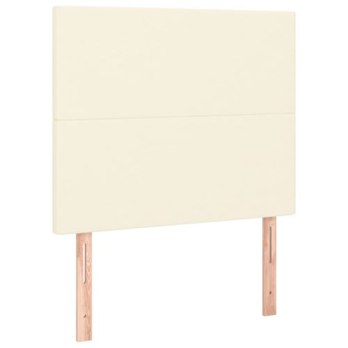 LED горна табла за легло, кремава, 100x5x118/128 см